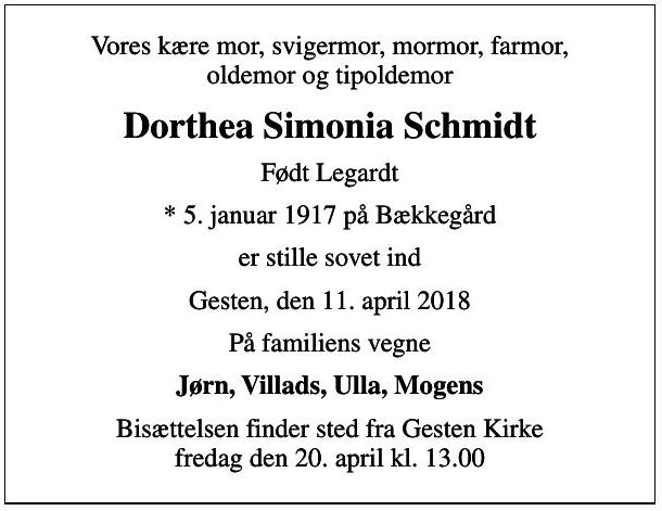 Dorthea Simonia Legardt.