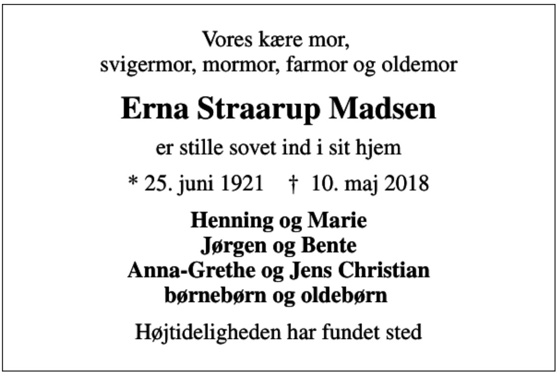 Erna Straarup Justesen.