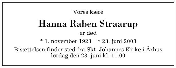 Hanna Raben Straarup.