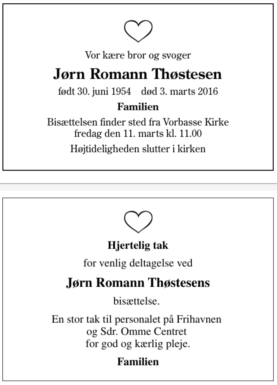 Jørn Romann Thøstesen - 1954-2016