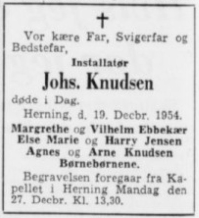 Johannes Knudsen 1881-1954.