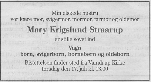 Mary Krigslund Pedersen.