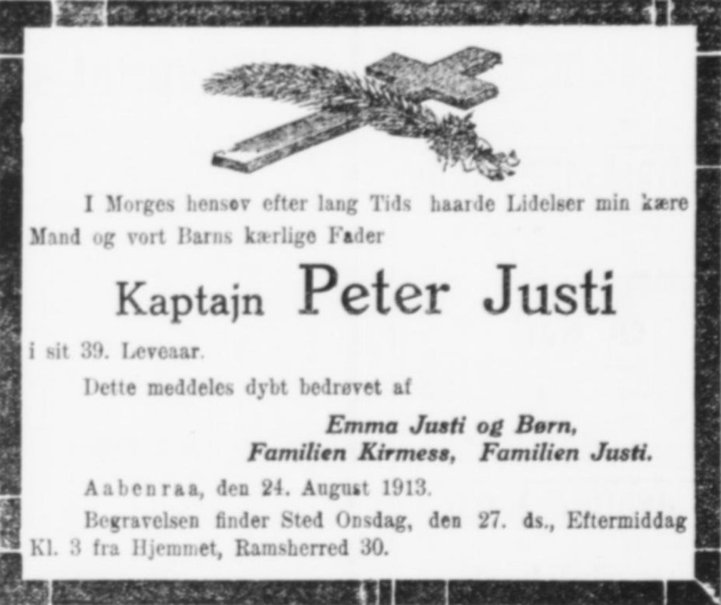 Peter Justi død.