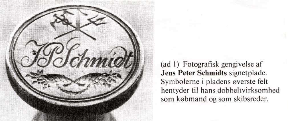 Jens Peter Schmidts signetplade.